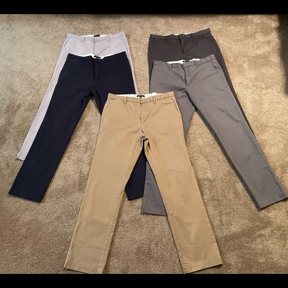 Mens Bundle 5 Pairs Banana Republic Aiden Chinos 36x34